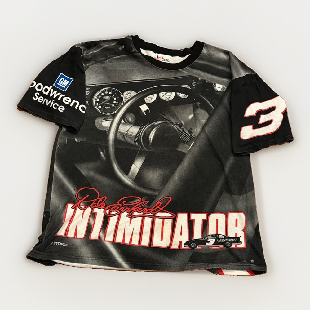 Vintage 90's Nascar Dale Earnhardt Shirt Mens XL Chase Nutmeg AOP Intimidator #3